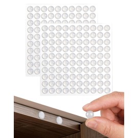 200PCS Clear Silicone Cabinet Door Bumpers, Self Adhesive Soft Rubber Sound Dampening Bumper Pads, Noise Reduction Anti Slip Cushion for Kitchen Drawers, Cupboards, Furniture, Picture Frames