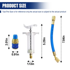 UHANBUT AC Oil Dye Injector Kit, 30ml/1 Oz Manual Car AC Oil Dye Filling Kit with Quick Coupler 1/4" SAE Connector, Universal Hand Push Compressor Refrigerant Accessories