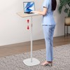 Fichiouy Height Adjustable Side Table Standing Desk on Wheels, Laptop