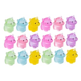 Abaodam 18pcs Glow Dark Mini Resin Figurines Cute Luminous Animal Ornaments for DIY Fairy Garden Micro Landscape Decor for Home Rooms Creative Resin Ornaments