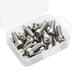 M8-1.25 x 20mm Socket Head Cap Screws, Allen Socket Drive, 18-8 Stainless Steel 304, Fully Threaded, Bright Finish, DIN 912, Quantity 25