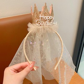 SKTMH Birthday Headband Decoration, Cute and Stylish, Sparkle, Party Goods, Girls, Kids, Children, SNS, Anniversaries, Happy Birthday, Photo Shoot, Party Supplies, Birthday Gift