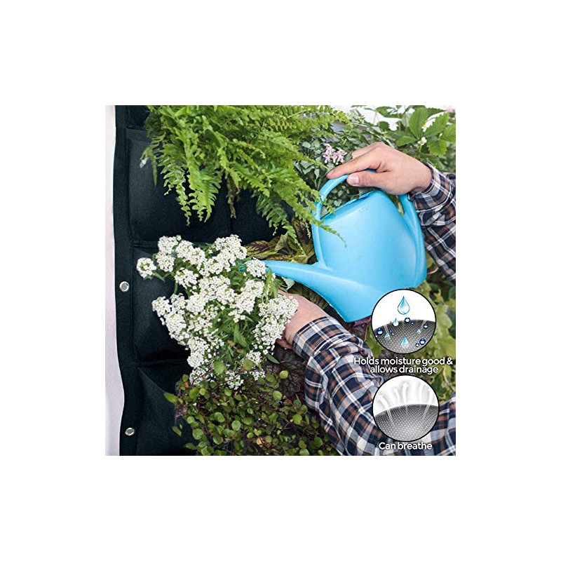 tooloflife Wall Hanging Planter Bags Plant Bag Flower Bag Black