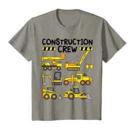 Kids Construction Crew Worker Excavator Shirt Toddler Boys Girls T-Shirt