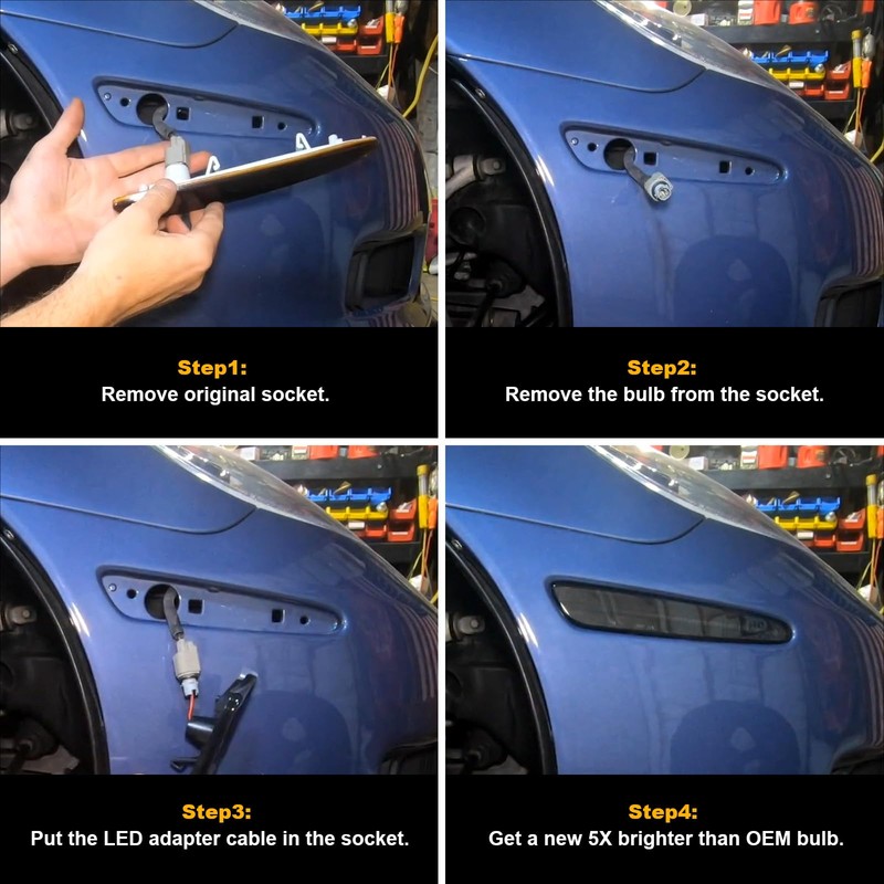 NEIFILES LED White Side Marker Lights for Chevy Corvette C6