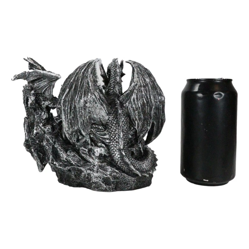 Mother Dragon With Baby Wyrmlings Guarding LED Crystal Egg Night