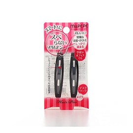 Mapepe Slim Pin No Slack Black Pack of 2 (Length Approx. 2.5 inches (6.4 cm)