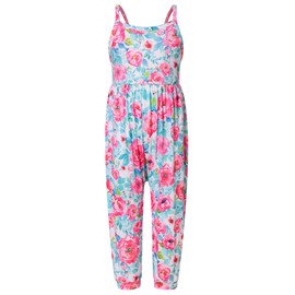 Yousie Girls Size 7 8 Jumpsuit Romper Spring Summer Outfit Floral Clothes Overalls with Pockets