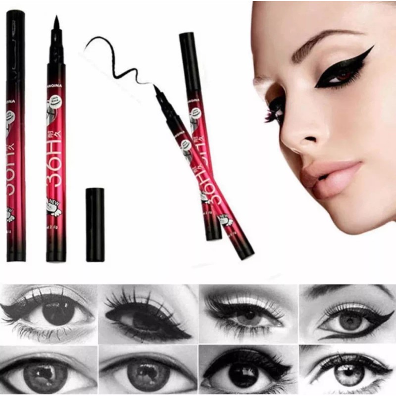 Favorbeauty Lote 12 Delineadores 36 Horas Negro Indeleble Plumón Mayoreo