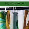 LIVETTY Shower Curtain180x180cm, Waterproof Polyester Fabric Bath Curtain With 12