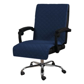 H.VERSAILTEX Water Resistant Chair Cover Reversible Dining Chair Cover with Non-Slip Buckle Soft Removable High Chair Slipcovers Oversized for Armchair or Armless Chair,Navy/Beige