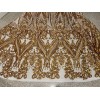 wowfabric4less123 Gold White 4way stretch sequins Embroidery Mesh Lace fabric