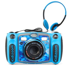 VTech Kidizoom Duo 5.0 Deluxe Digital Selfie Camera with MP3 Player and Headphones, Blue
