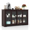 COSTWAY Buffet Sideboard with Storage, 2-Door Floor Cupboard with Sliding