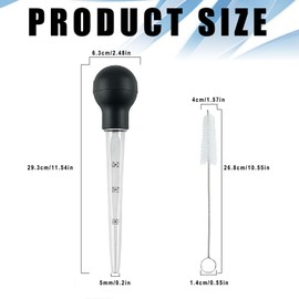 Meat Syringe and Cleaning Brush Set, Baster for Poultry and Meat