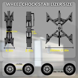 Camper X-Shaped Wheel Chock Stabilizer, 2 Sets RV Stabilizer Wheel Chock Scissor, X Chocks Wheel Stabilizer for Travel Trailer Allow Drill Adjust with Hex Socket, Tool Kit and Password Locks-Black