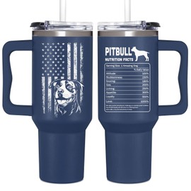 Couple Fox Pitbull Gifts For Men, Pitbull Owner Tumbler, Birthday, Fathers Day Gift For Men, Christmas Presents For Dad, From Dogs To Dad, Pitbull Tumbler 40oz With Handle