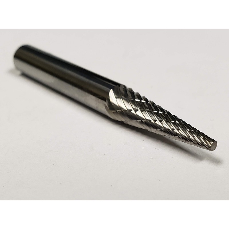 1/4" Carbide Bur, Pointed Cone, Double Cut, SM-2