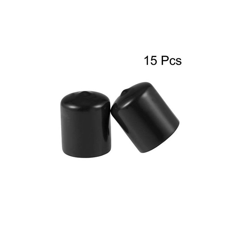 sourcing map 15pcs Rubber End Caps 28mm ID Vinyl Round