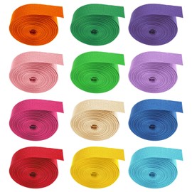 12 Rolls of Webbing Straps for Bags, 12 Colors of Lawn Chair Webbing, Tough Webbing Straps for Bags for Indoor and Outdoor DIY Gear Repair, Furniture, Lawn Chairs, Upholstery, Etc. (5 Yd/Roll)