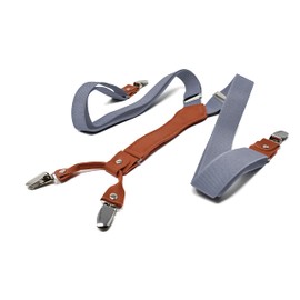 Sweet Leaf Hochwertige Grau Hosenträger Einstellbar - 4 Clips - Y Form - Klassisch, Elegant und Modern