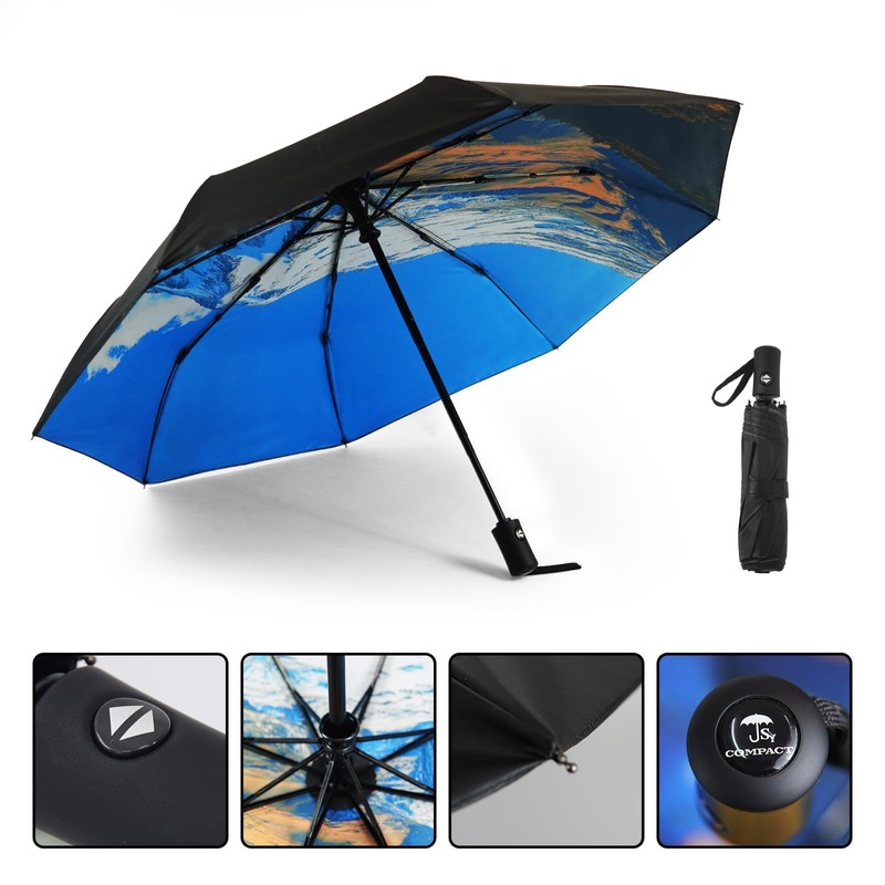 SY COMPACT Travel Umbrella Windproof Automatic Light Weight Sturdy Umbrellas-Factory