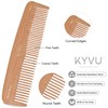 KYVU W2 Handgefertigter 17,5 cm Doppelzahn-Holzkamm - Dampfbuche