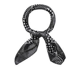 sourcing map Women's Floral Leopard Polka Dots Striped Print Square Scarves Neck Scarf Shawl Blue Dots 19.68 x 19.68inches