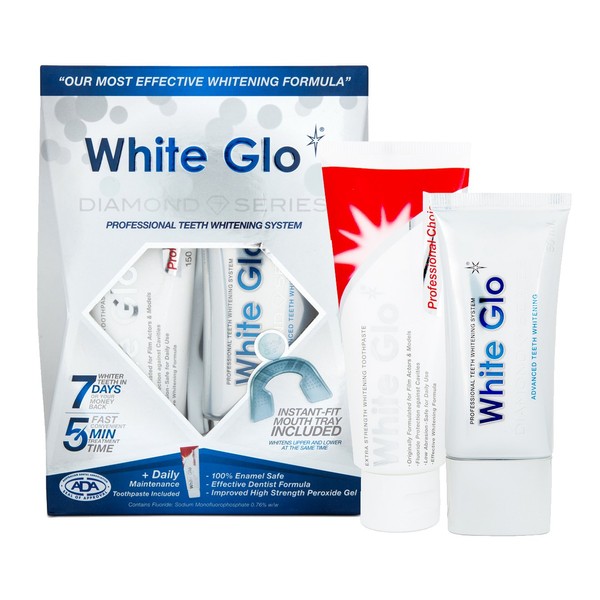 White Glo Diamond Series Advanced Whitening System with Bonus Whitening Toothpaste, 35 Count