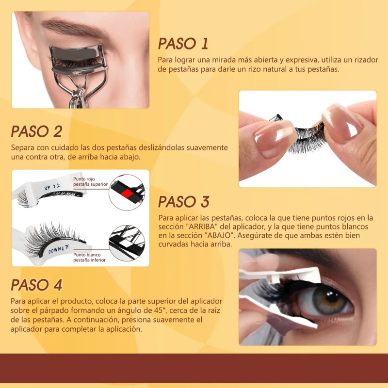 Kit De Pestañas Magnéticas Quewel, 4 Pares A