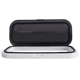 Rockville RWSG3W Universal Marine/Boat Receiver Splash Guard Housing Case Smoke Colored Stereo Cover Protector Shield with Mounting Gasket + Screws Included, White