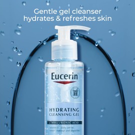 Eucerin Hydrating Cleansing Gel, Daily Facial Cleanser Formulated with Hyaluronic Acid, 6.8 Fl Oz