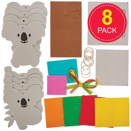 Baker Ross FN026 Koala Mix & Match Keyring Kits - Pack of 8, Keyring Craft Kits for Kids