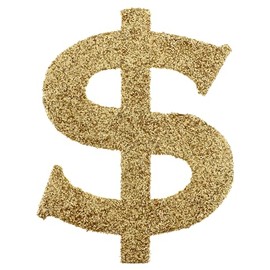 Santex 6681-3 Bag of 20 Confetti Dollar Casino Glitter Gold