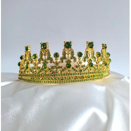 ALRBE TIN 98th Birthday Sash and Tiara Kit - Green Sash & Green Crystal Tiara - Perfect for 98th Birthday Parties & Gifts