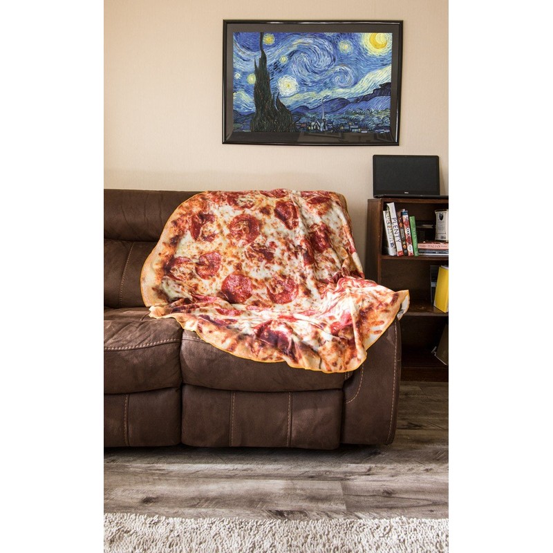 Ultra-Realistic Lightweight Novelty Decorative Throw Food Blanket (Pizza)