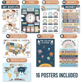 PreK Early Learning Kit: Boho 16 Poster Pack
