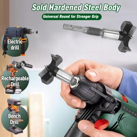 Multifunctional Forstner Drill Bit Set, Pot Drill Bit with Extension Rod, Forstner Drill, M10 Connecting Rod, Wood Drill Bit 15 mm, 20 mm, 25 mm, 30 mm, 35 mm