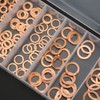 110Pcs Copper Washer Flat Fixing Sealing Fasteners Assortment Kit for