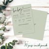 Sage Green Baby Shower Game Cards, Advice & Predictions, Double-Sided