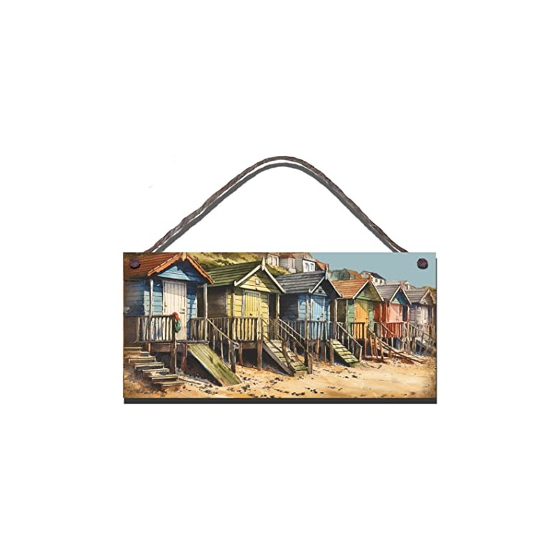 Wooden Beach Chalets Sign Plaque – Rustic Coastal Wall Décor