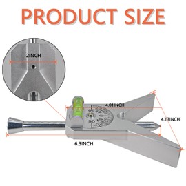 Upgraded Pipe Center Finder, Measure Pipe Diameter, Pipefitter Tools With Centering Head, Measure Pipe Diameter Over 0.5" & up With 4" Y-Type Base and Adjustable Dial Bubble Protractor