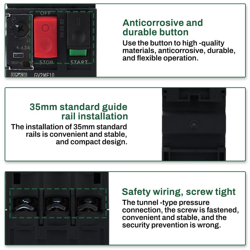 DewinLVD Motor protection switch, motor protection switch GV2ME10 4-6.3A 690VAC