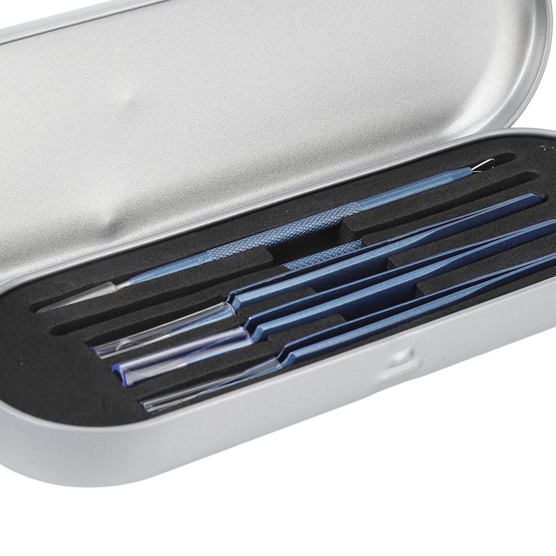5pcs Blackhead Remover Professional Stainless Blue Acne Needle Tool Set