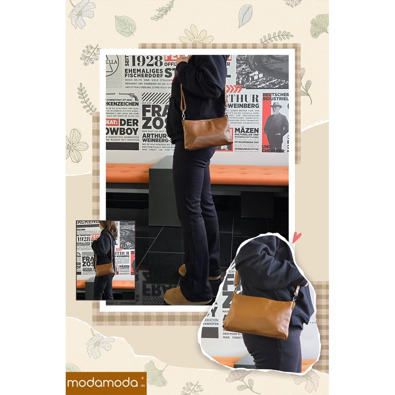 modamoda de - T258 - Women's Italian Leather Shoulder Bag,