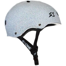 S1 Lifer Helmet for Skateboarding, BMX, and Roller Skating - EPS Fusion Foam, CPSC & ASTM Certified - White Gloss Glitter Large (55.8 cm)