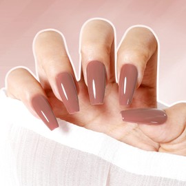 Gellen Nude Gel Nail Polish for French Manicure, 18ml/0.61oz Nude Gel Polish No Wipe Soak Off Reflective Glossy UV Gel for Nail Manicure Salon DIY Nail Art, Color 221