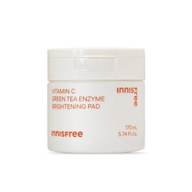Innisfree Vitamin C Green Tea Enzyme Blemish Toning Pads / 60 Pads / 170mL / 이니스프리 비타민C 그린티 엔자임 잡티 토닝 패드 60매170mL