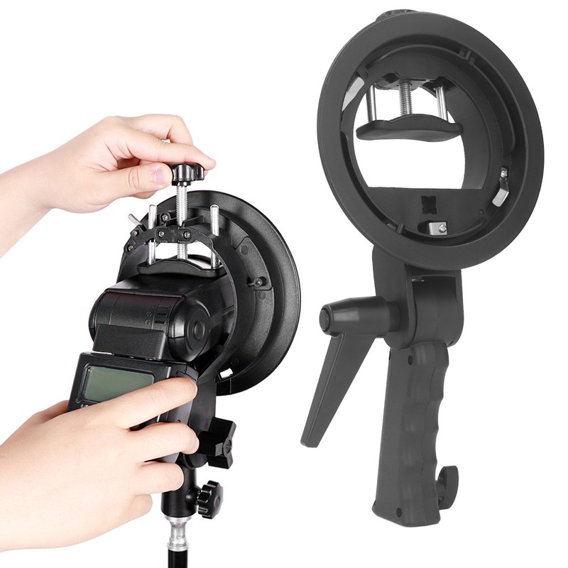 Handheld Grip S Type Bracket Holder for Speedlite Flash Snoot