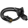 MICTUNING 7 Way Trailer Plug Socket Extension Cable 7 Blade